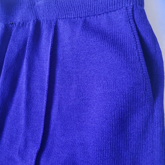 St John Vintage Santana Knit High Rise Wide Leg Pintuck Crop Dress Pants - Picture 6 of 10